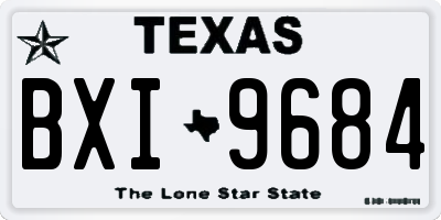 TX license plate BXI9684