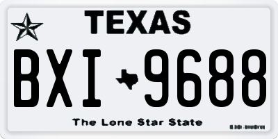 TX license plate BXI9688