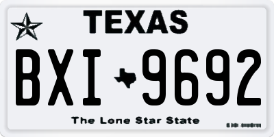 TX license plate BXI9692