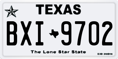 TX license plate BXI9702
