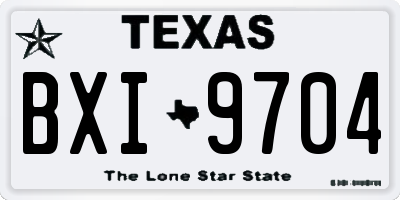 TX license plate BXI9704
