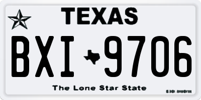 TX license plate BXI9706