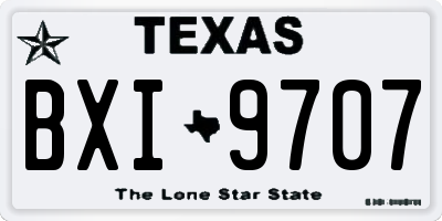 TX license plate BXI9707