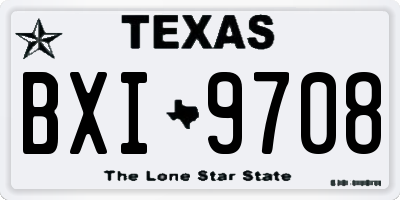 TX license plate BXI9708