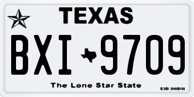 TX license plate BXI9709