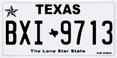 TX license plate BXI9713