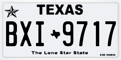 TX license plate BXI9717