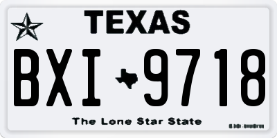 TX license plate BXI9718