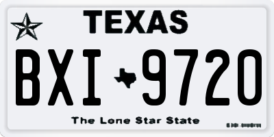 TX license plate BXI9720