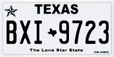 TX license plate BXI9723
