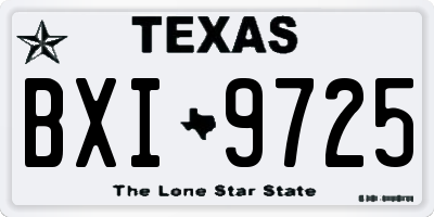 TX license plate BXI9725