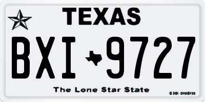 TX license plate BXI9727