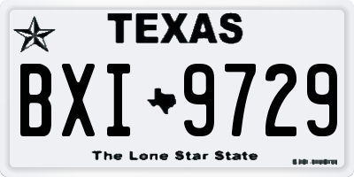 TX license plate BXI9729