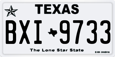 TX license plate BXI9733