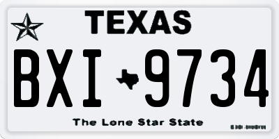TX license plate BXI9734