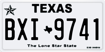 TX license plate BXI9741