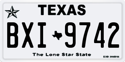 TX license plate BXI9742