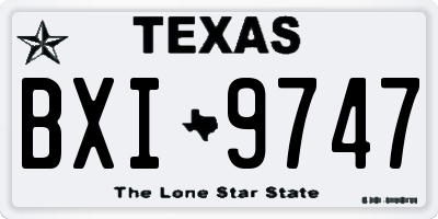 TX license plate BXI9747