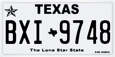 TX license plate BXI9748