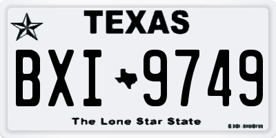 TX license plate BXI9749