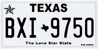TX license plate BXI9750