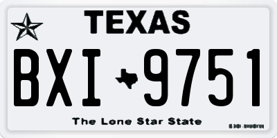 TX license plate BXI9751
