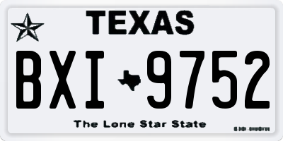 TX license plate BXI9752