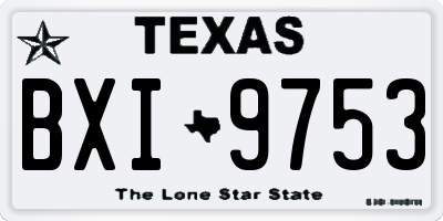 TX license plate BXI9753
