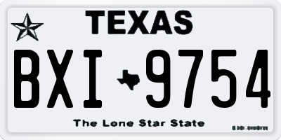 TX license plate BXI9754