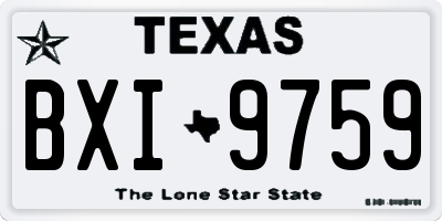 TX license plate BXI9759
