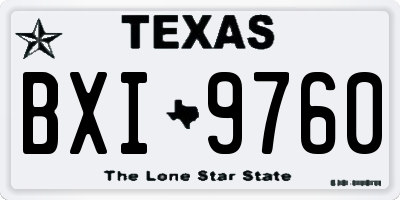 TX license plate BXI9760