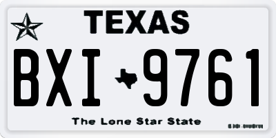 TX license plate BXI9761
