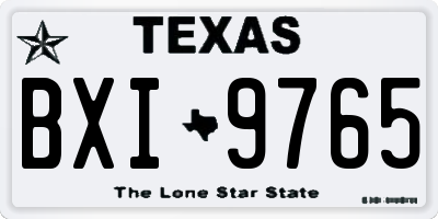 TX license plate BXI9765