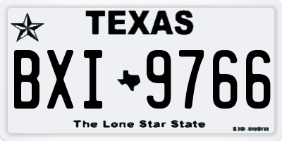 TX license plate BXI9766