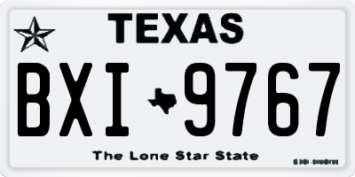 TX license plate BXI9767