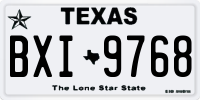 TX license plate BXI9768