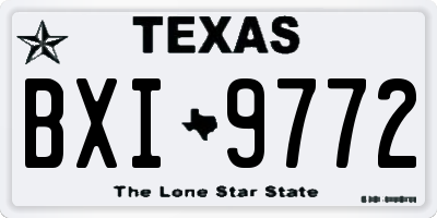 TX license plate BXI9772