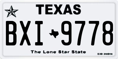 TX license plate BXI9778