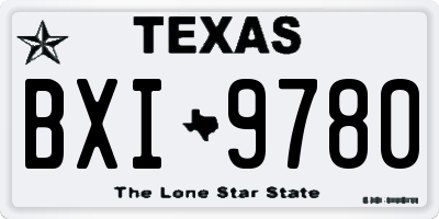TX license plate BXI9780