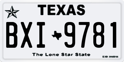 TX license plate BXI9781