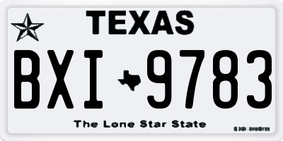 TX license plate BXI9783