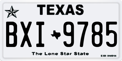 TX license plate BXI9785