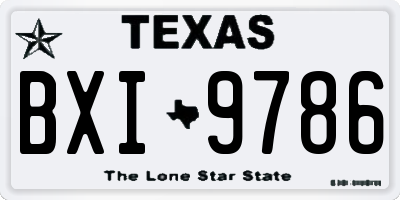 TX license plate BXI9786