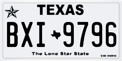 TX license plate BXI9796