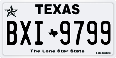 TX license plate BXI9799
