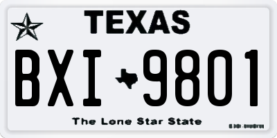 TX license plate BXI9801