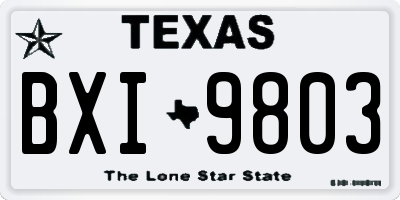TX license plate BXI9803