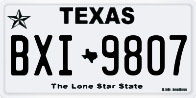 TX license plate BXI9807