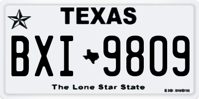 TX license plate BXI9809