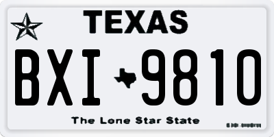 TX license plate BXI9810